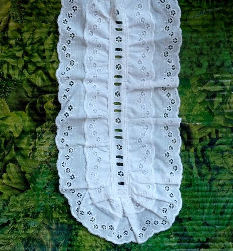 Lot of 3 Jabots Embroidery English Plastron Collar in White Etsy