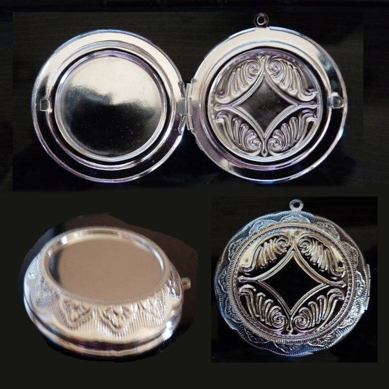 Antique round Locket Charm Pendant chased locket Many Photo Locket photo picture Locket
