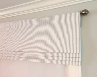 pix Ticking Stripe Roman Shade ticking roman shade etsy