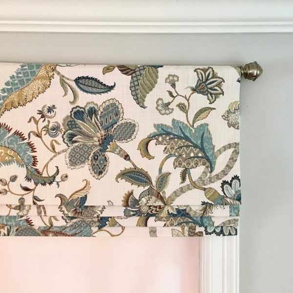 Faux Roman Shade Swatch (Window Valance) P. Kaufmann Finders Keepers French Blue.