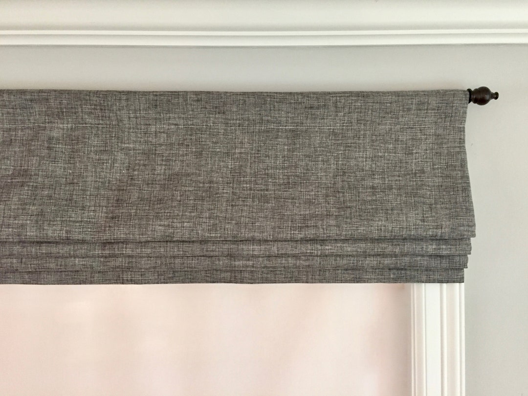 Faux fake Flat Roman Shade Valance. Custom Sizing. Covington Belfast Kohl. Etsy
