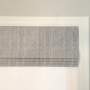 Faux (fake) flat roman shade valance.  Custom Sizing.  Premier Prints Scribble Storm Twill