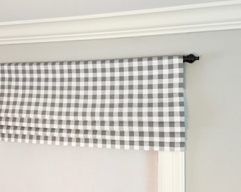 Faux Roman Shade.  Custom Sizes.  Premier Prints Plaid Storm.