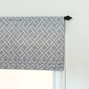 Faux Roman Shades. Custom Sizing.  Premier Prints Modern Farmhouse Eastwood Slub Canvas French Grey.
