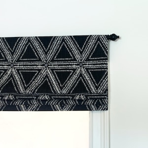 Faux (fake) flat roman shade valance. Custom Sizing. Premier Prints Carlo Spa Blue.