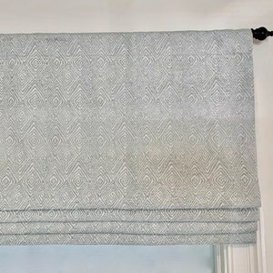 Faux Roman Shade. Custom Sizing. Kelly Ripa Set In Motion Seaglass.