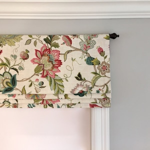 Faux (fake) flat roman shade valance. Custom Sizing. P Kaufmann Brissac Jewel.
