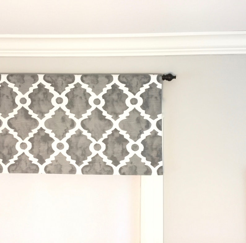 Premier Prints Madrid Slub Summerland Grey. Sale Straight Valance 29 Wide x 18 Long