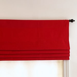 Faux Roman Shade. Custom Sizing. Premier Prints Dyed Solid Lipstick.