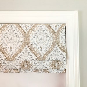 Faux (fake) flat roman shade valance. Your choice of fabric(up to 10 dollars/yd)! Custom Sizing. Magnolia Home Fashions Ariana Linen.