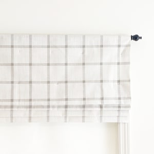 Faux Roman Shade Valance. Custom Sizing. Premier Prints Modern Farmhouse Aaron Slub Canvas French Grey.