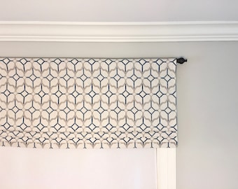 Faux Roman Shades. Custom Sizing. Magnolia Home Rockaway Navy.