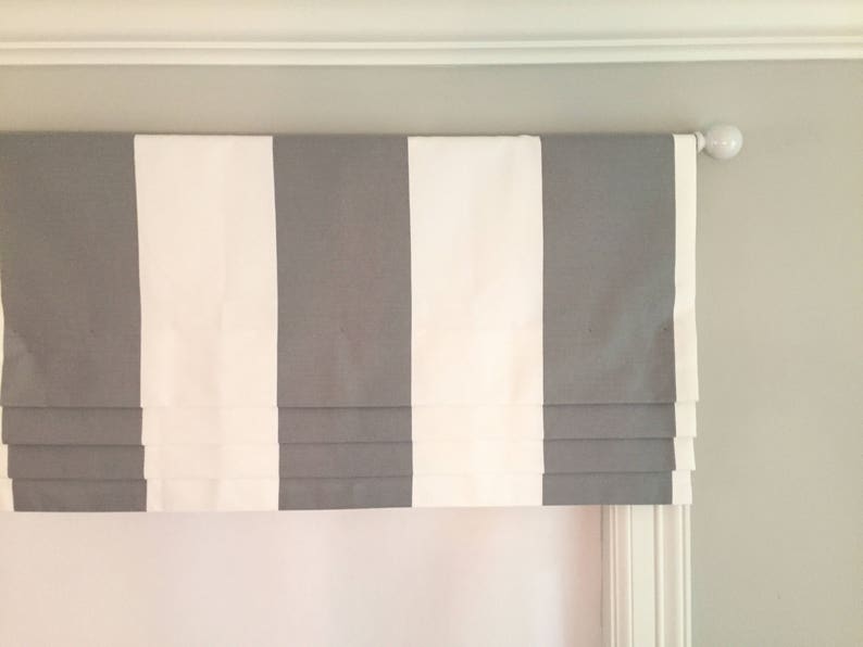 Faux fake Flat Roman Shade Valance. Premier Prints Cabana Etsy