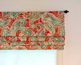 Faux Roman Shade Valance. Custom Sizing. Kelly Ripa Home Bright & Lively Nectar.