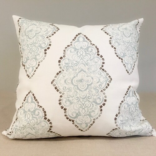 Blue Gray and White Accent Pillow Cover 'monroe Etsy