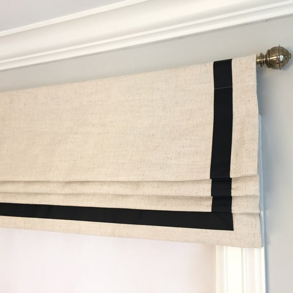 Roman Shade With Trim Etsy