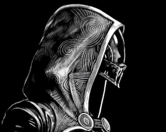 Impresión en metal de 8 x 10 de Mass Effect de TALI&#39;ZORAH
