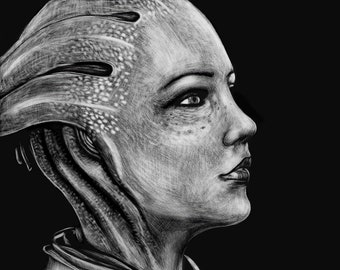 LIARA T’SONI Mass Effect 8x10 Metal Print