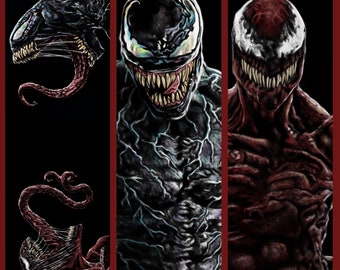 MARCAPÁGINAS de metal de VENOM y CARNAGE