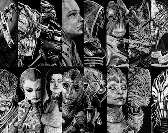 MARCAPÁGINAS de metal del elenco y Normandía de MASS EFFECT