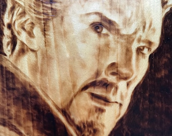 Hand-Burned Dr. Strange on Pine