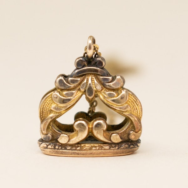 Antique Fob Pendant - 1900s Edwardian Gold Filled Fob Necklace