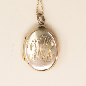 Antique Gold Filled Locket - 1900s Edwardian Monogram Locket