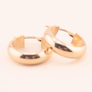 Vintage 18k Hoop Earrings, Statement Earrings - Vintage Yellow Gold Hoops, Chunky Hoop Earrings