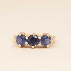 Vintage 14k Iolite Stacking Ring - 1990s Gemstone Stacking Ring