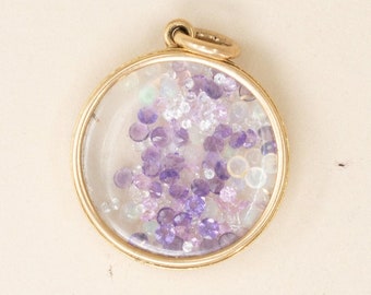 Antique 15k Shaker Locket - 1903 Edwardian Locket, Amethyst, Topaz, Sapphire, Opal