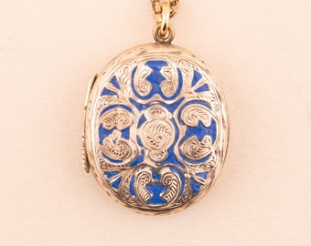 Antique Locket, Gold Filled - 1890s Victorian Enamel Locket