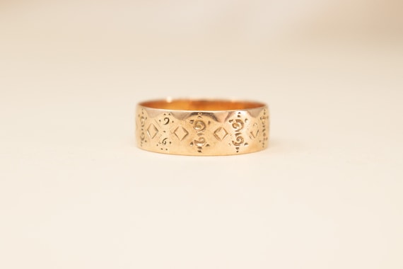 Beautiful Antique 10k Ring, Cigar Band, Stacking … - image 1