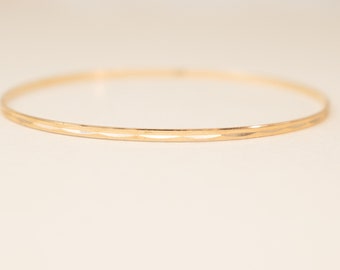 Vintage 10k Stacking Bangle - Size Large Gold Stacking Bangle, Minimalist Gold Bangle