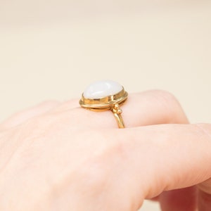 Vintage 9k Moonstone Ring Lovely Handmade Vintage Ring, Magical Moonstone Statement Ring image 7