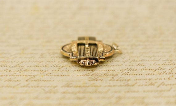 Antique Gold Filled Enamel Buckle Pendant - 1880s… - image 5