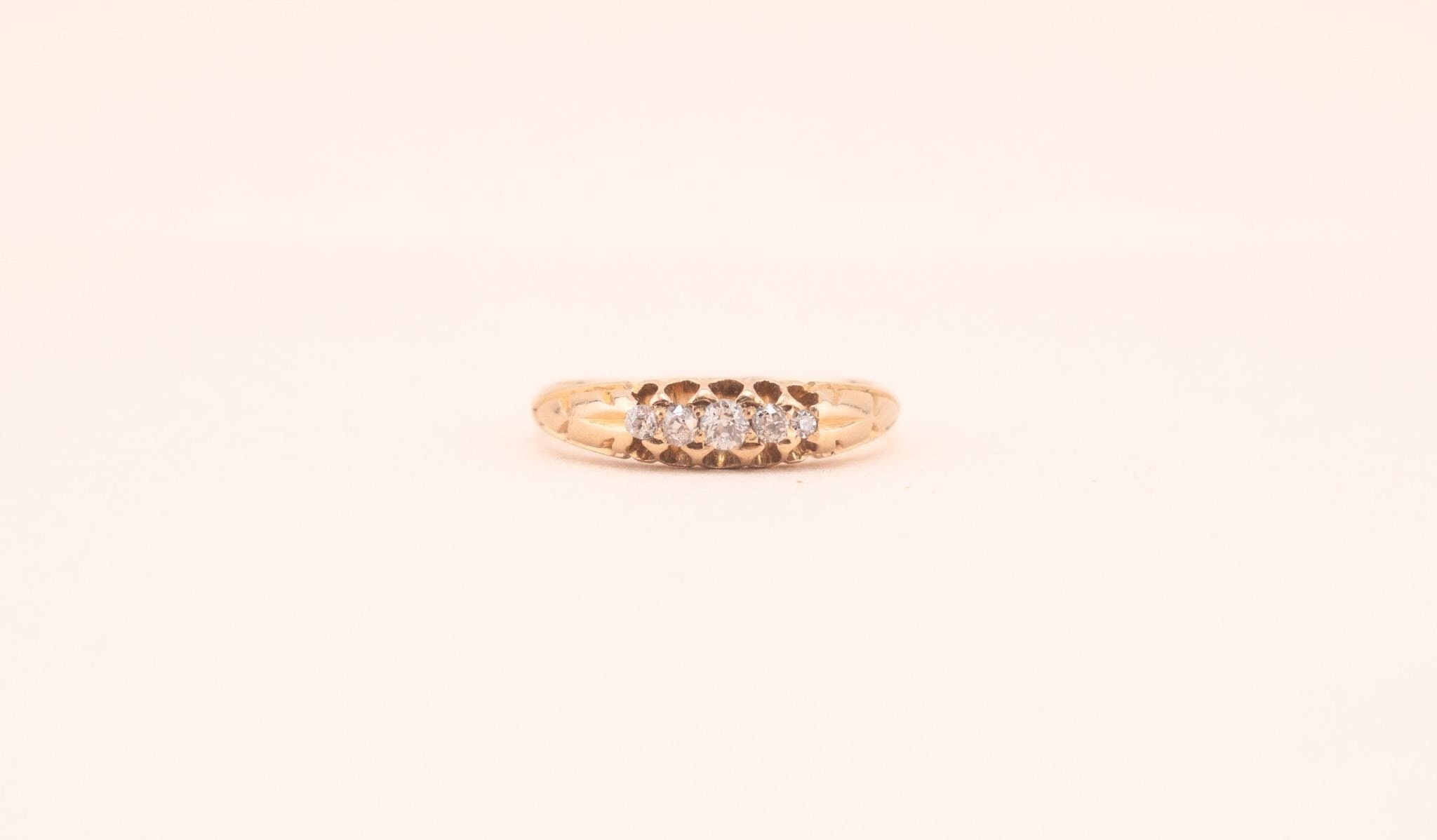 アンティーク 18k ダイヤモンド リング - 1896 年ビクトリア朝