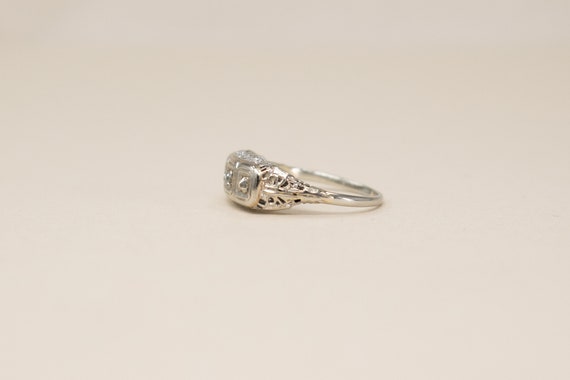 Antique 18k Diamond Ring - 1920s Art Deco Gold Ri… - image 2