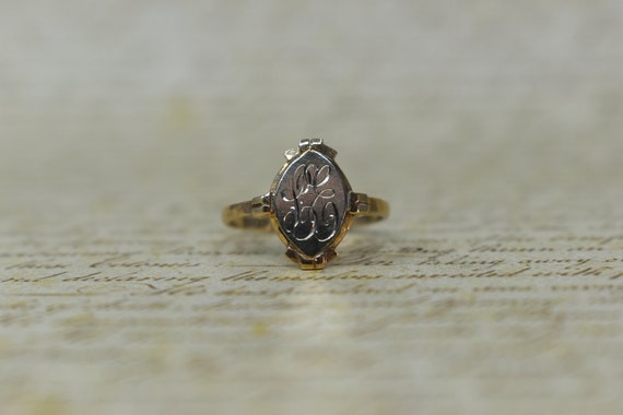 8K Gold ring ART DECO with onyx round 1930