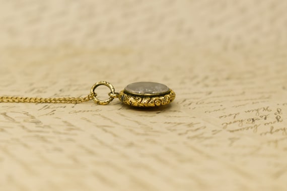 Antique Shaker Locket, Gold Filled & Gemstones - … - image 3