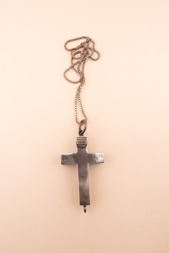 Antique Sterling Reliquary Cross - 1900s Edwardian