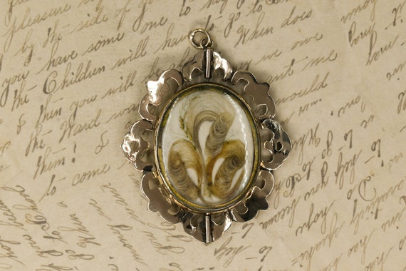 Antique Gold Filled Mourning Pendant - 1850s Vict… - image 2