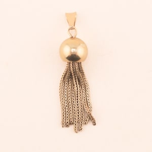 Vintage 14k Tassel Pendant - Vintage 14k Solid Gold Tassel Pendant