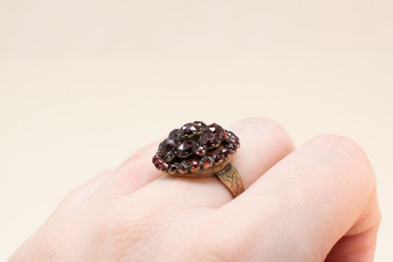 Antique 14k Garnet Ring, Rose Cut Garnet Ring - 1… - image 7