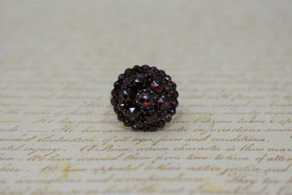 Antique 14k Garnet Ring, Rose Cut Garnet Ring - 18