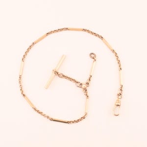 Vintage Gold Filled Watch Chain - 1930s Pocket Watch Chain, Station Chain, Fancy Link