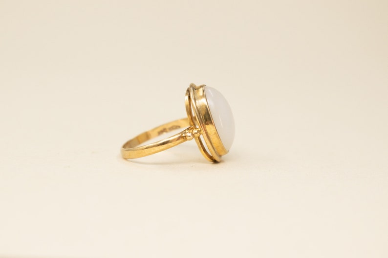 Vintage 9k Moonstone Ring Lovely Handmade Vintage Ring, Magical Moonstone Statement Ring image 4
