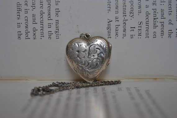 Vintage Sterling Heart Locket, WRJ Sterling - 1970