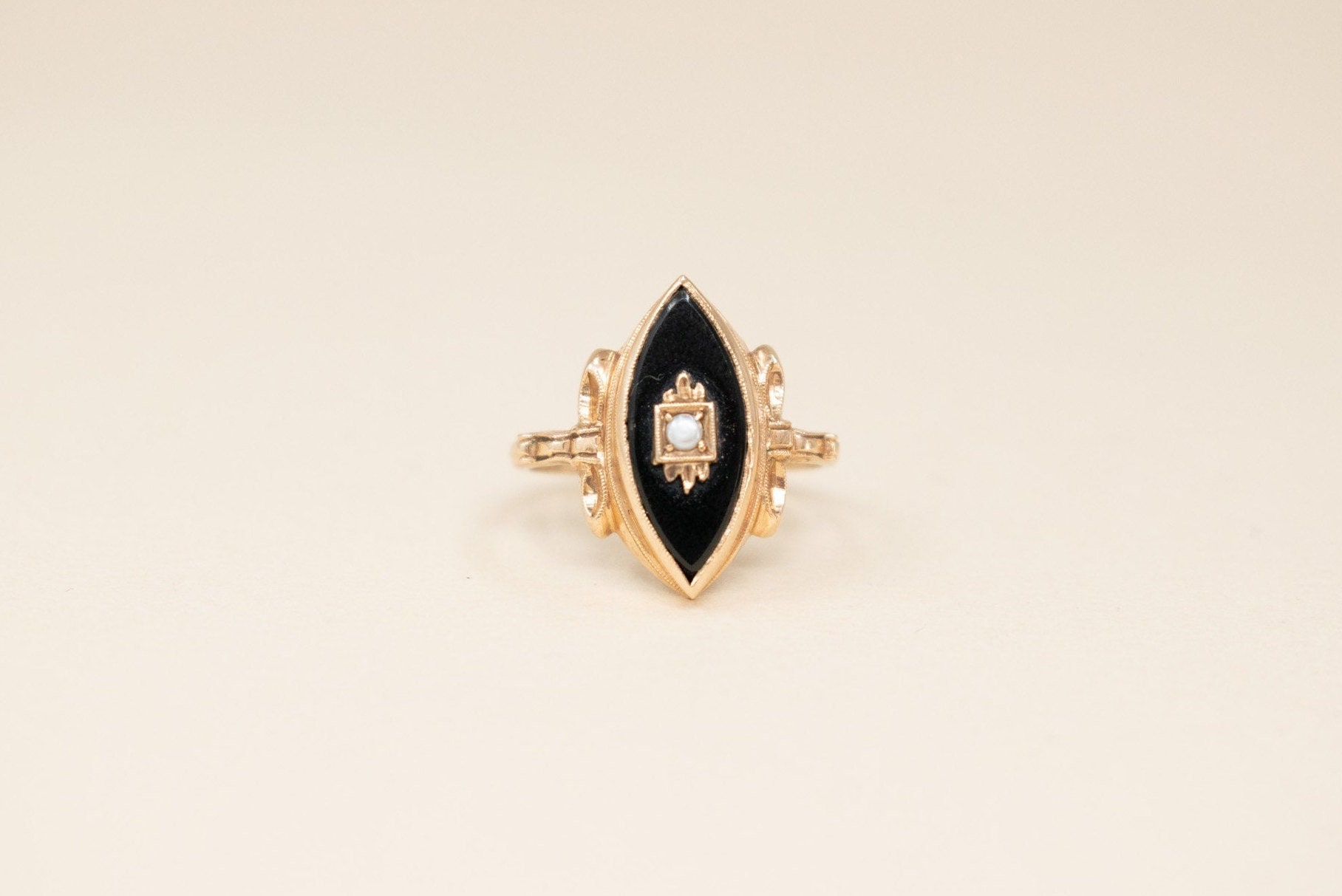 ヴィンテージ ダイヤモンドリング　10K USA製1964年代ヴィンテージフリーメイソンオニキスダイヤモンドメンズ