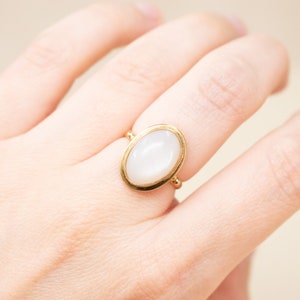 Vintage 9k Moonstone Ring Lovely Handmade Vintage Ring, Magical Moonstone Statement Ring image 6