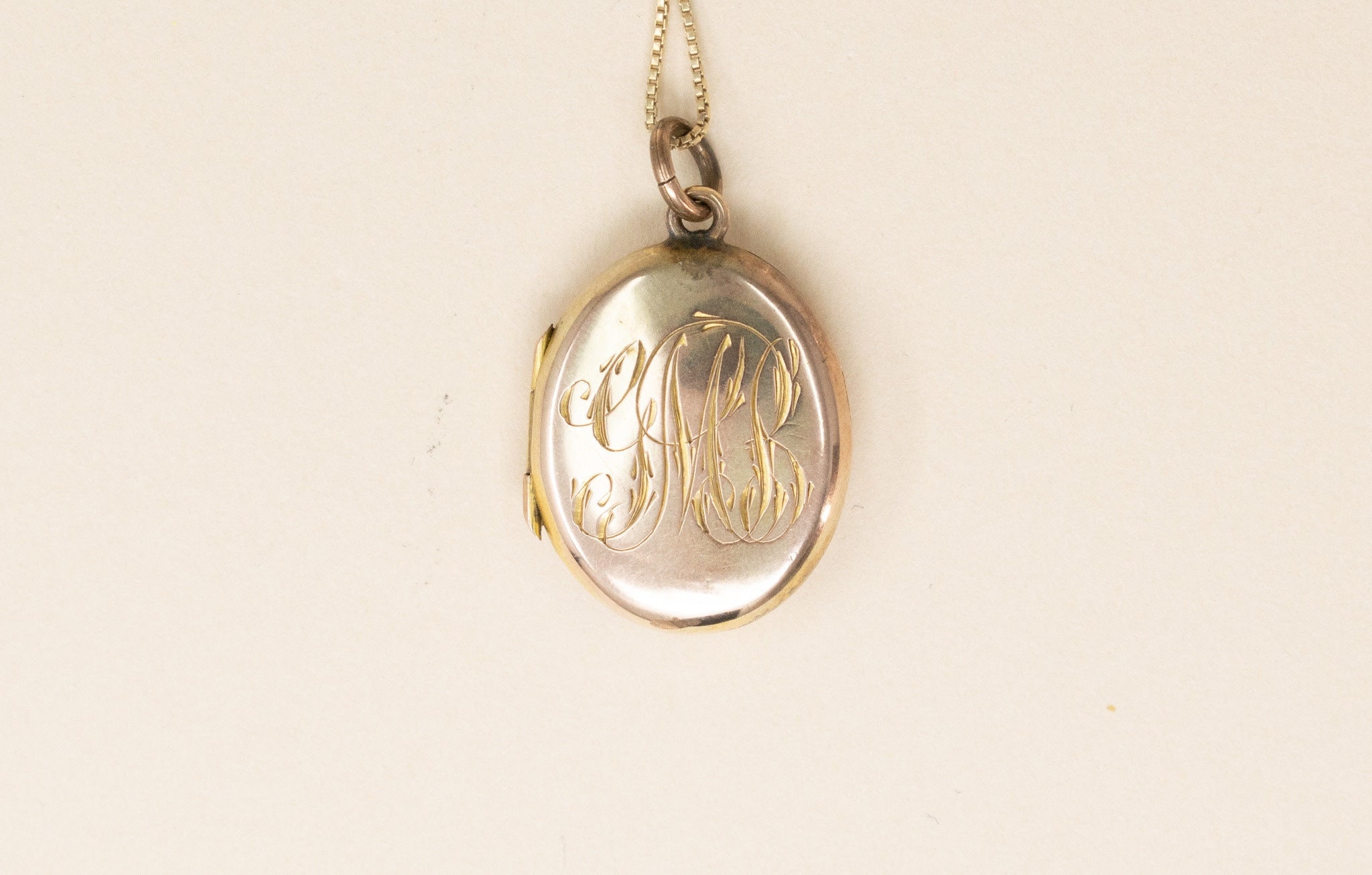 Antique Gold Filled Locket - 1900s Edwardian Monogram Locket